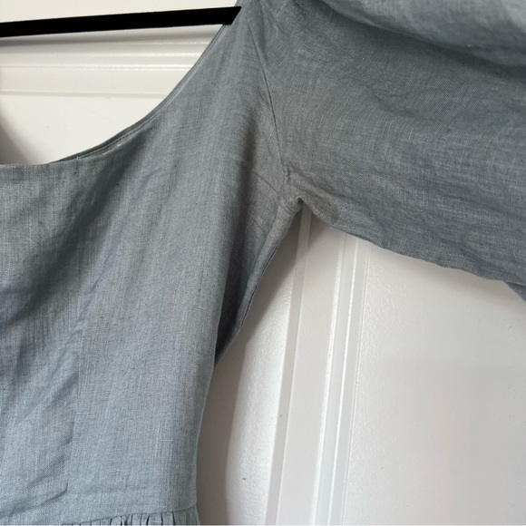 Kara Thoms Bellflower Dress in Chambray Linen- Size L - Picture 10 of 16
